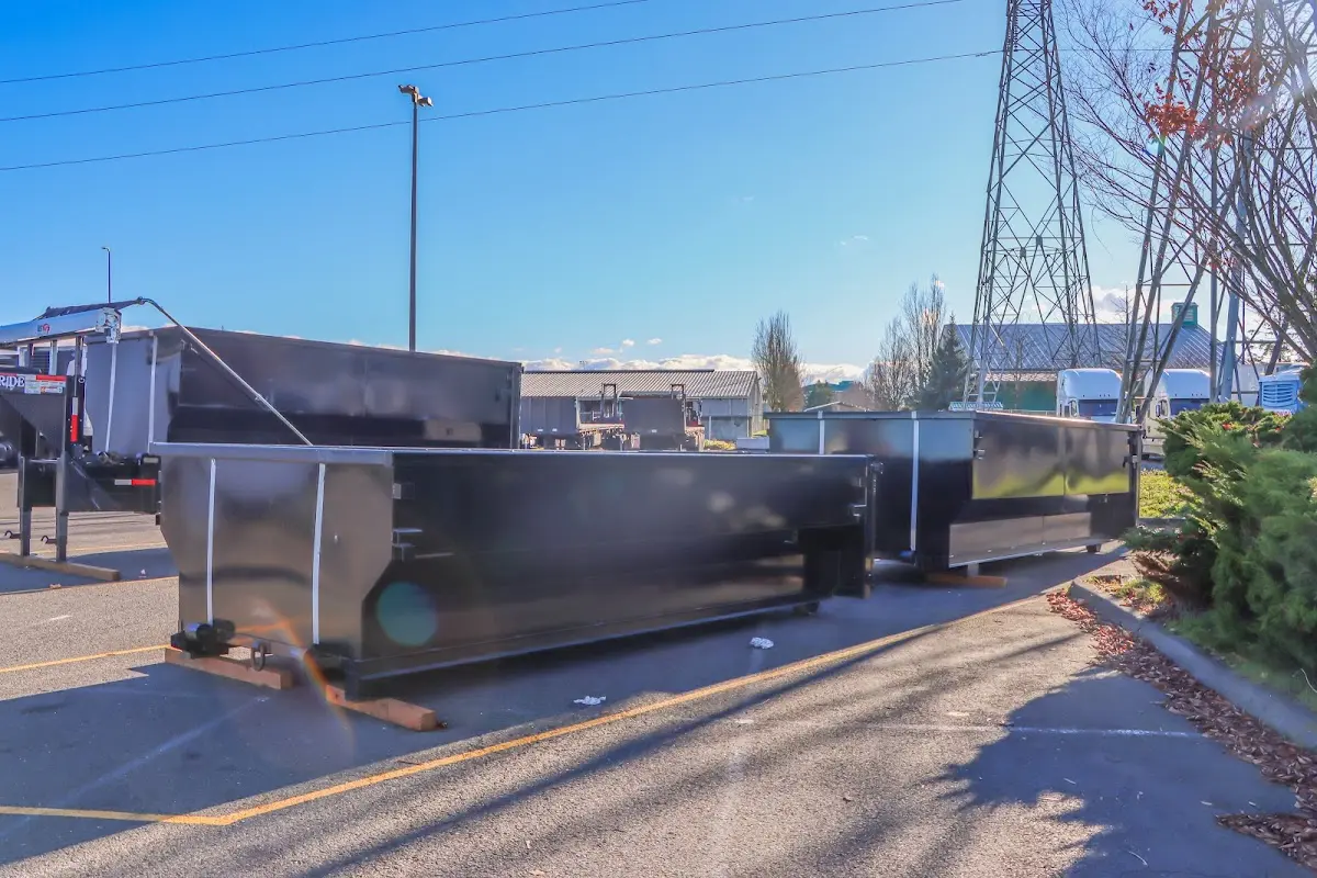 Roll-off dumpster ready for waste disposal at job site for Residential Dumpster Rental in Cazenovia